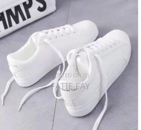 Plain White Unisex Sneakers