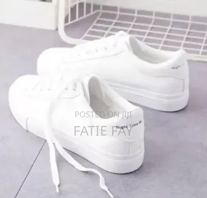 Plain White Unisex Sneakers