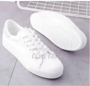 Plain White Unisex Sneakers