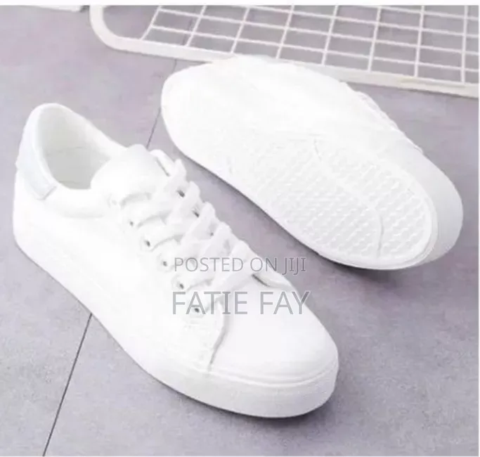 Plain White Unisex Sneakers