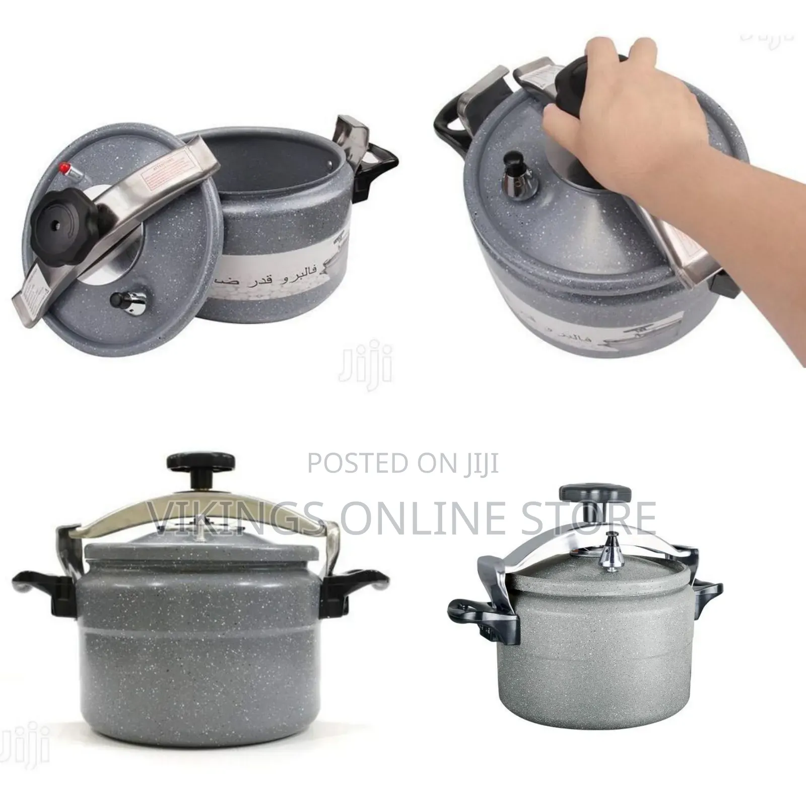 HTH 6L Granite Pressure Cooker Saucepan -Grey