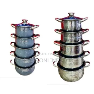 10 Piece Stainless Steel Serving Dishes and Saucepans Cookware Pots
