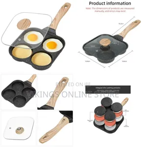 4 Cup Egg Frying Pan Nonstick Aluminum Frying Pans Square Egg Cooker