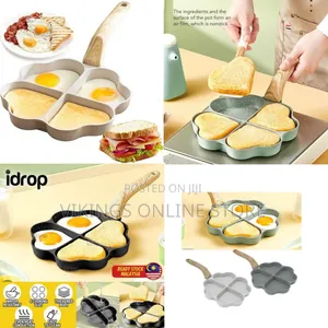 4 Cup Nonstick Heart Shaped Egg Pan Omelette