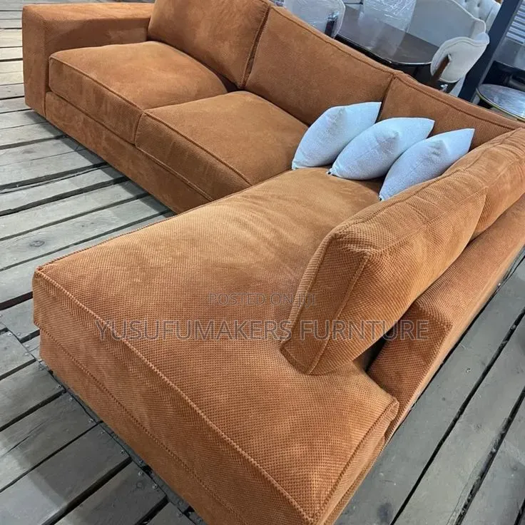 Five Seater L Shaped Sofa Set in Grey Colour