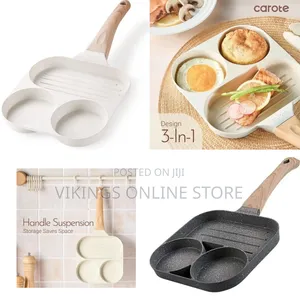 GiPP Non Stick Egg Omelette Pan - 3 Section Breakfast Frying Pan