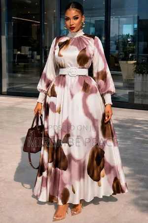 Maxi Length Satin Fabric Dresses