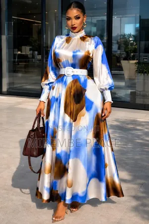 Maxi Length Satin Fabric Dresses