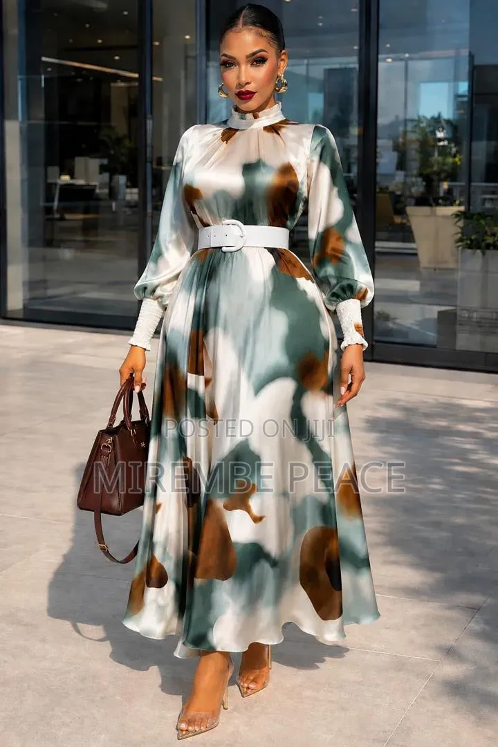 Maxi Length Satin Fabric Dresses