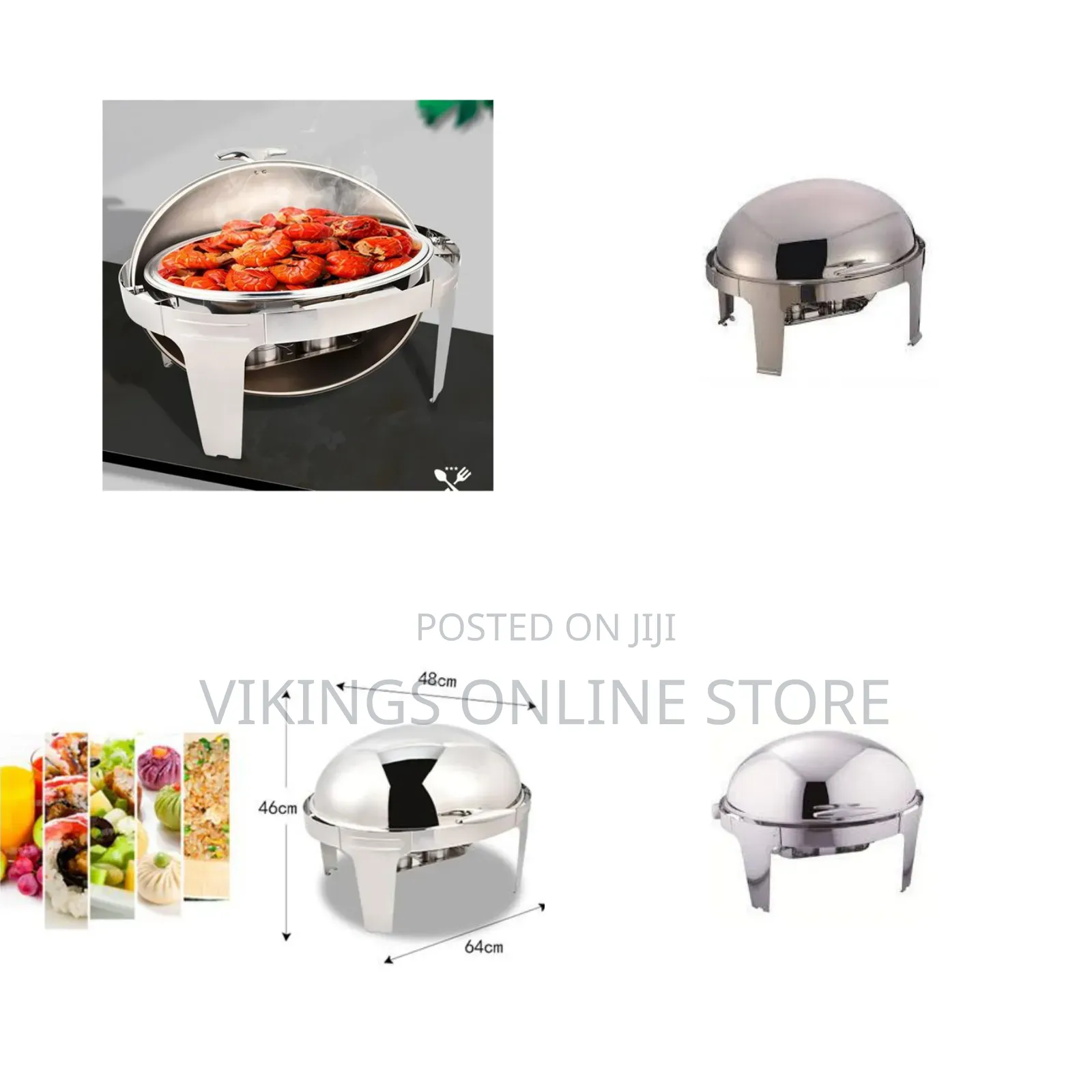 6.6L Chafing Food Warmer Catering Stainless Steel Round Chafing Dish