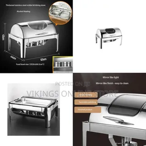 11L Chafing Dish Stainless Steel Buffet Tray Set, 180° All-Steel