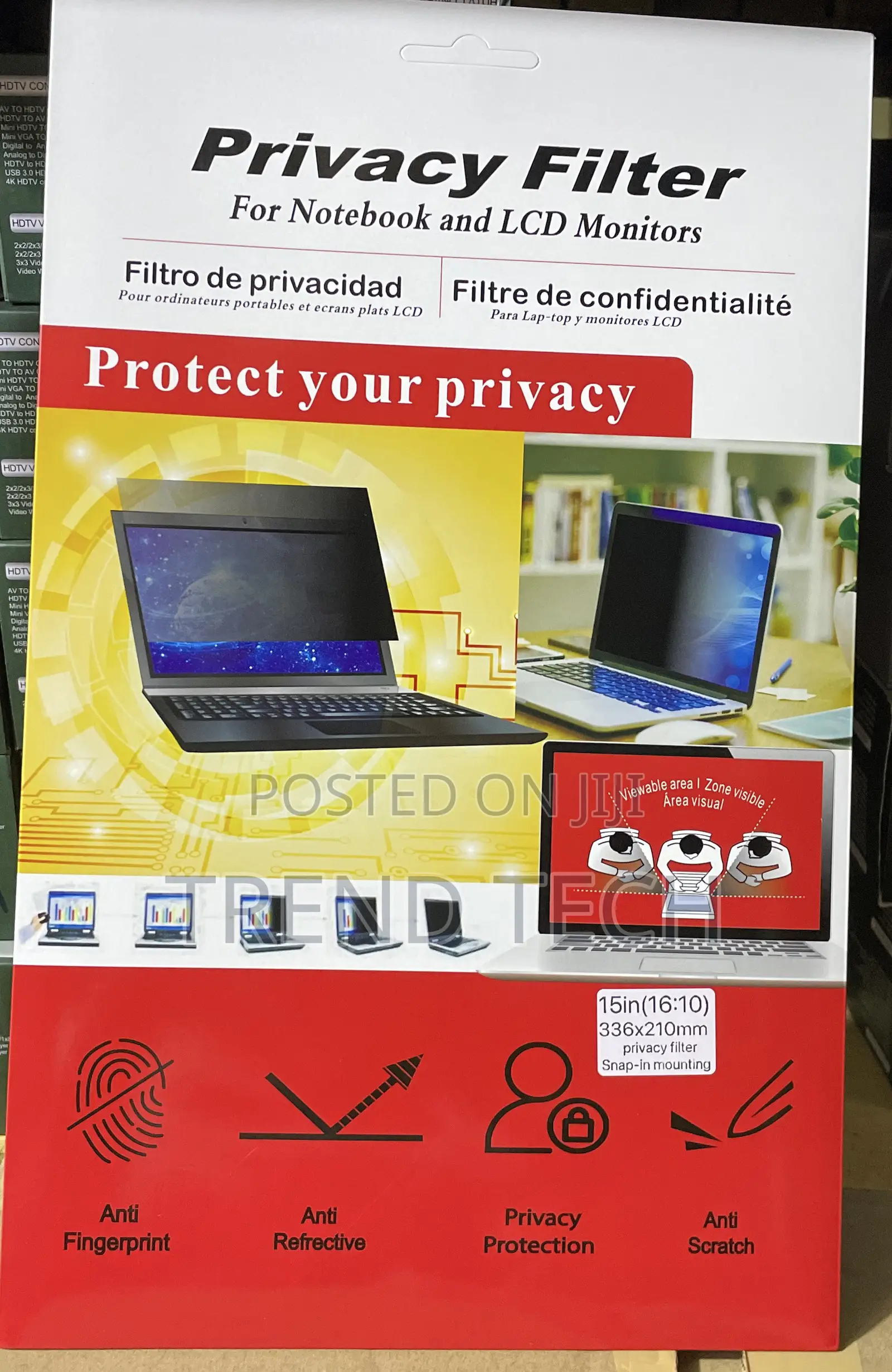 Privacy Filter for Notebooks and LCD Monitors 15in(16:10)