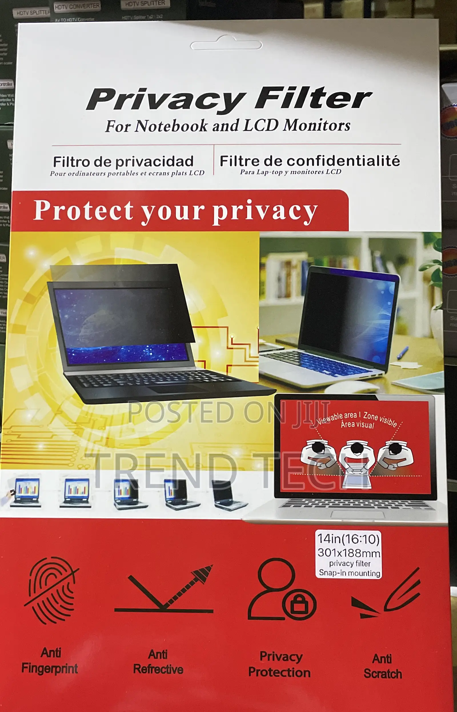 Privacy Filter for Notebooks and LCD Monitors 14in(16:10)