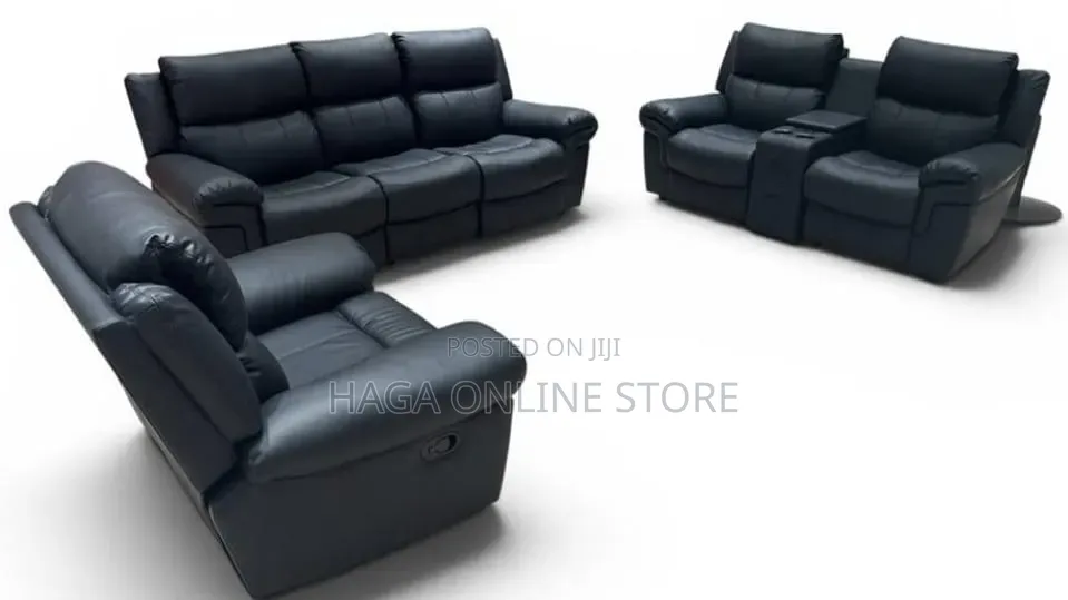 Manuel Recliner Leather Sofa 6 Seaters