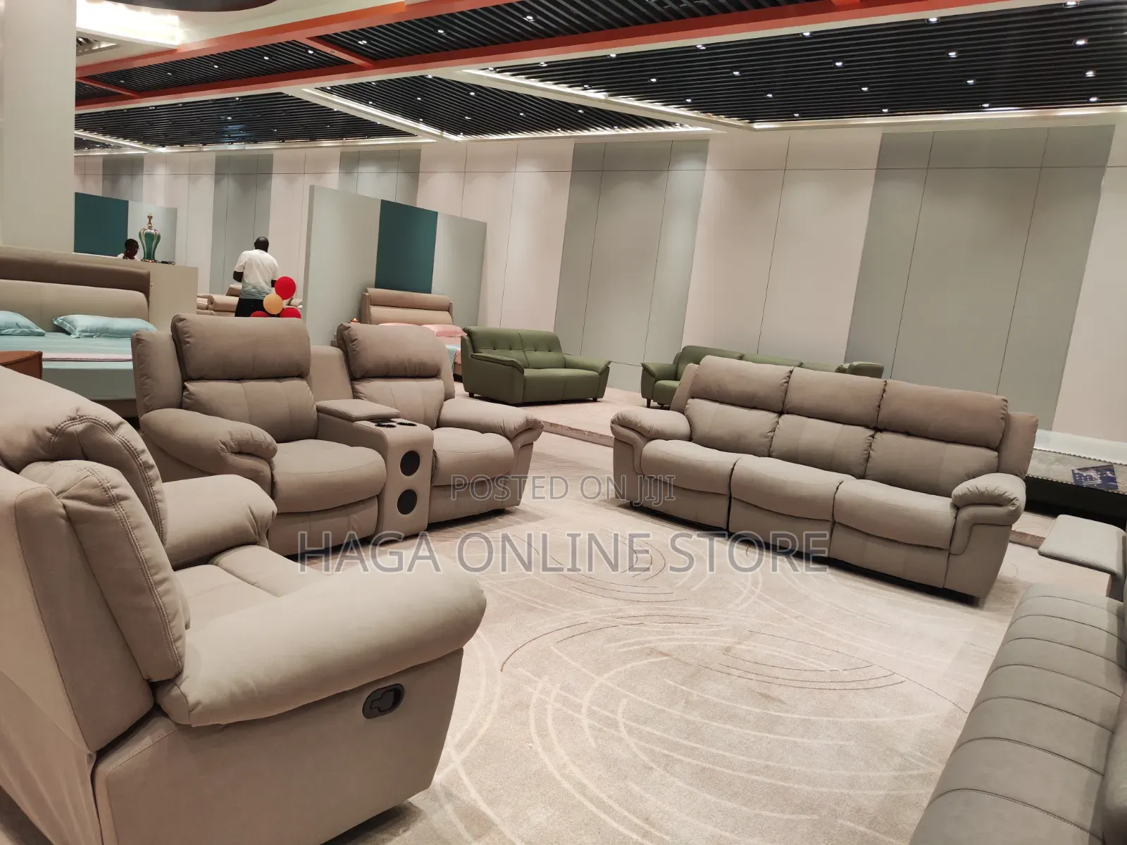 Manuel Recliner Leather Sofa 6 Seaters