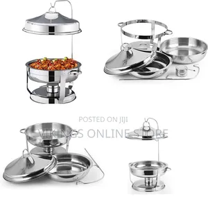 6 Qt Round Chafing Dish With Hanger Stainless Steel Chafer Set Buffet