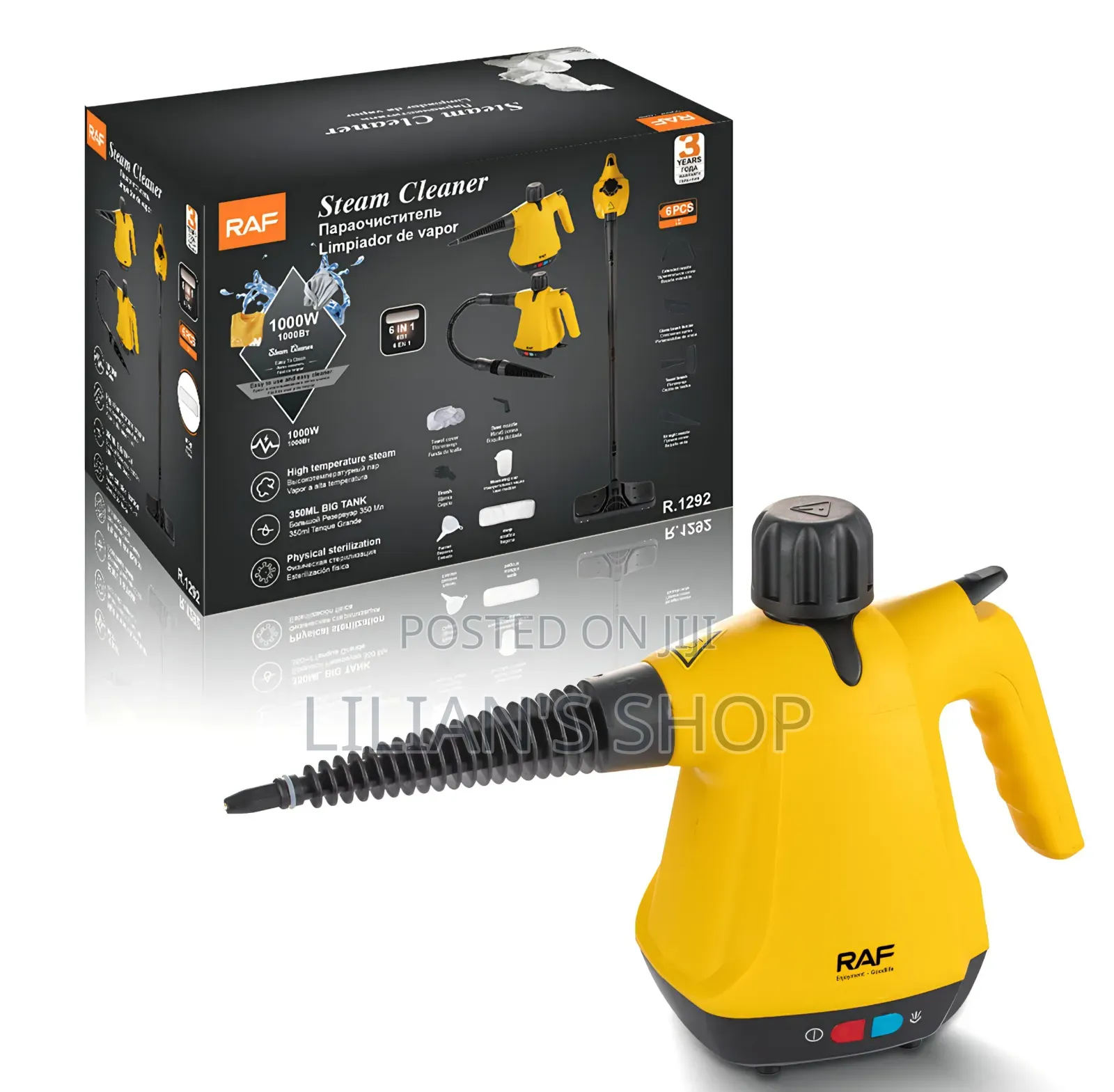 6-in-1 High Temperature 1000W Handheld Steam Cleaner