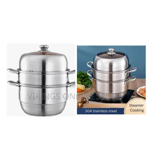 30cm Stainless Steel Three-Layer Soup Pot Steamer Dual-Purpose