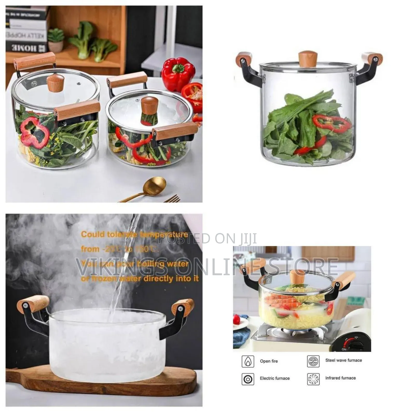 3.5Litre Glass Saucepan With Lid for Cooking Glass Pot Double Handles