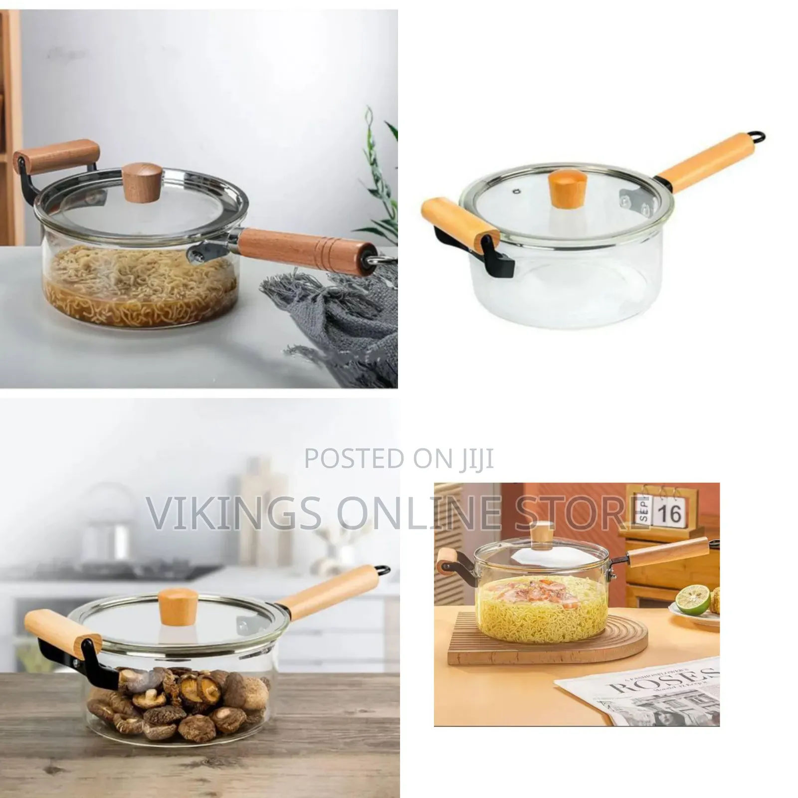 4.5L High Borosilicate Clear Transparent Glass Induction Stove Cooking