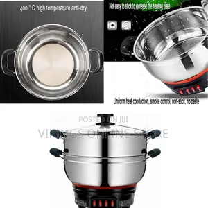 26cm Electric Multi-Function Stainless Steel 2-Tier Food Steamer
