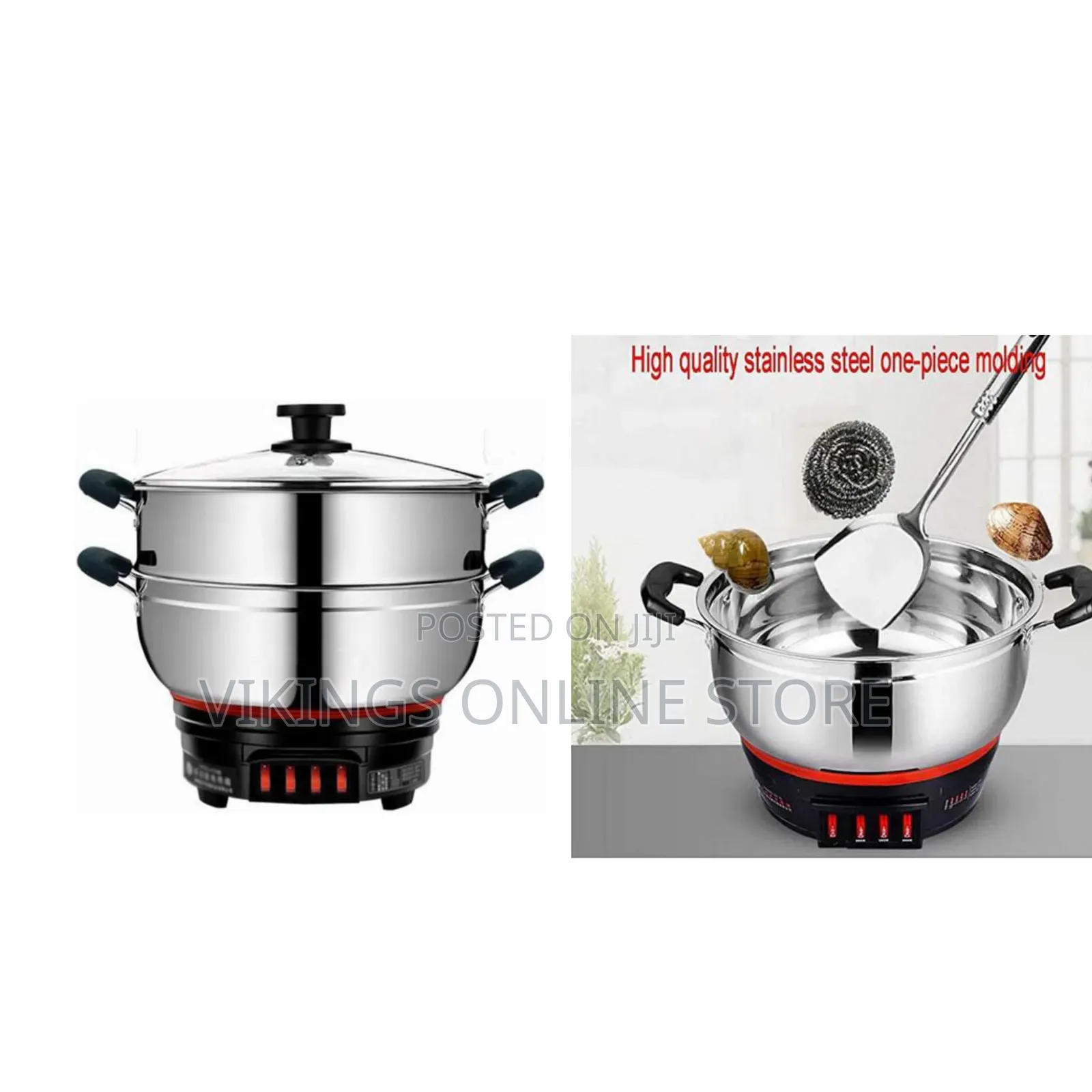 26cm Electric Multi-Function Stainless Steel 2-Tier Food Steamer