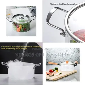 2.5L Glass Clear Saucepan, Glass Stovetop Heat Resistant Cooking Pot