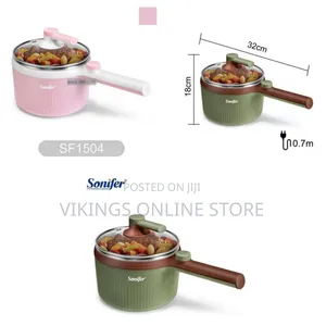 Sonifer 1.2L 2 Gears Stainless Steel Soup Noodle Pot Mini Skillet