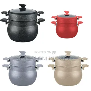 8 L Aluminum Moroccan Style Steamer Non-Stick Aluminum 2 Tiers
