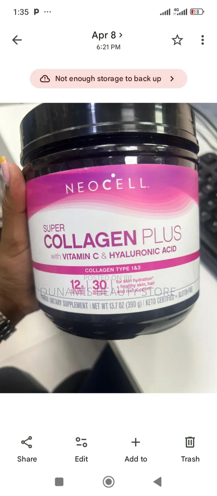 Neocel Super Collagen Plus Vitamin C and Hyaluronic Powder 390G