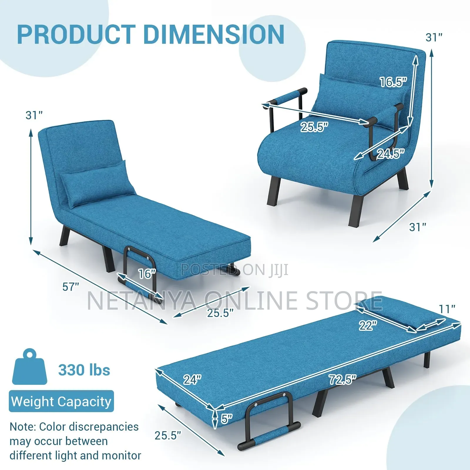 4in1 Convertible Sleeper Chair and Bed