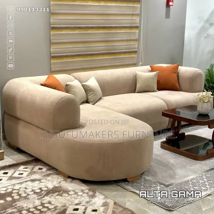 3,2,1,1 Modern Sofa Set in Brown Orange Colour