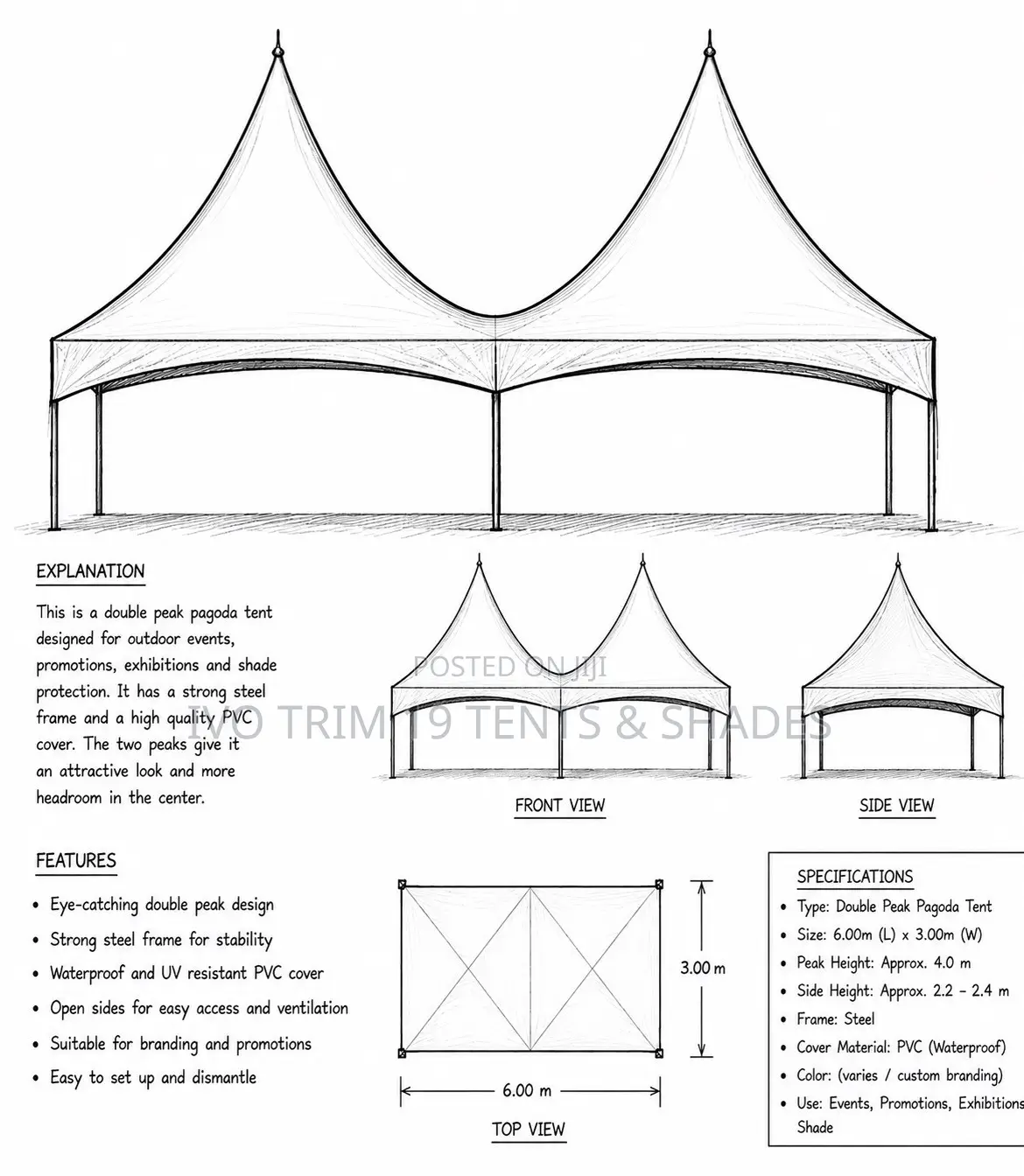 A Double Peak Pagola Tent