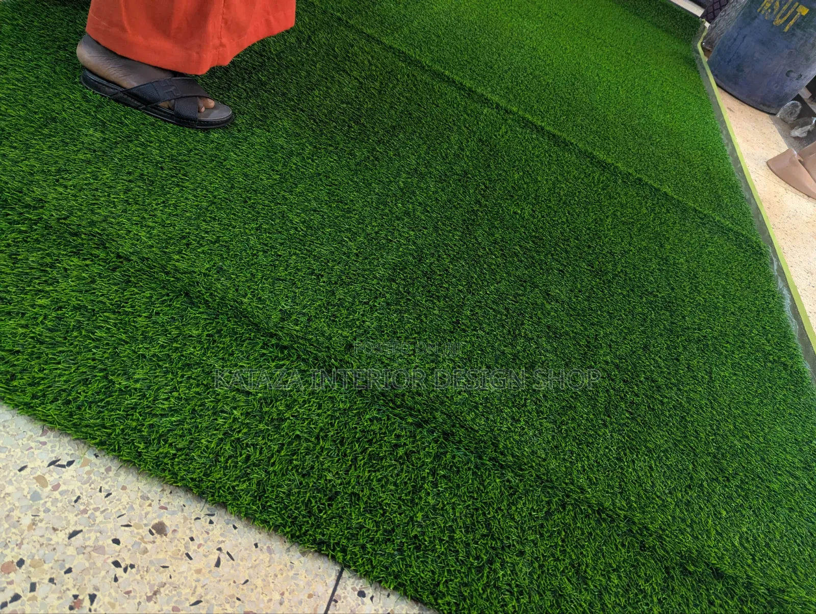 Dark Pue Green Grass Carpet
