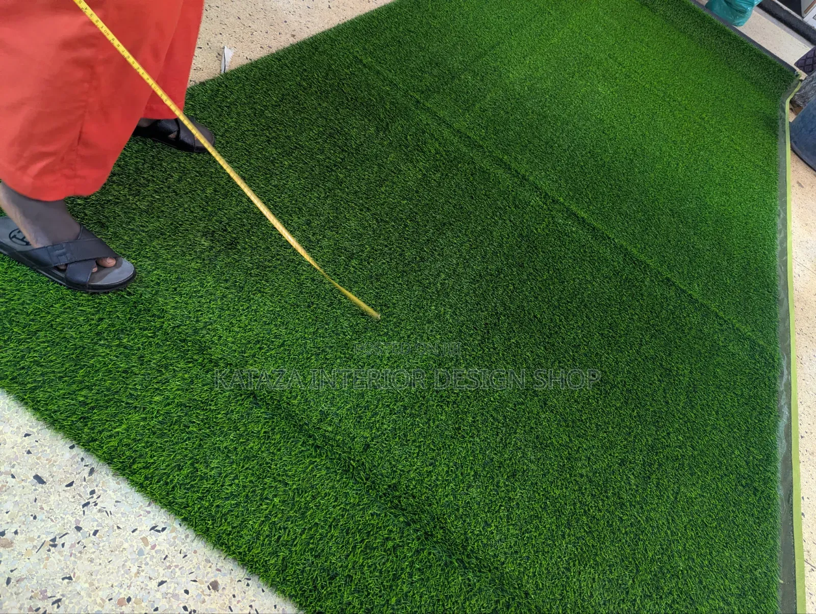 Dark Pue Green Grass Carpet
