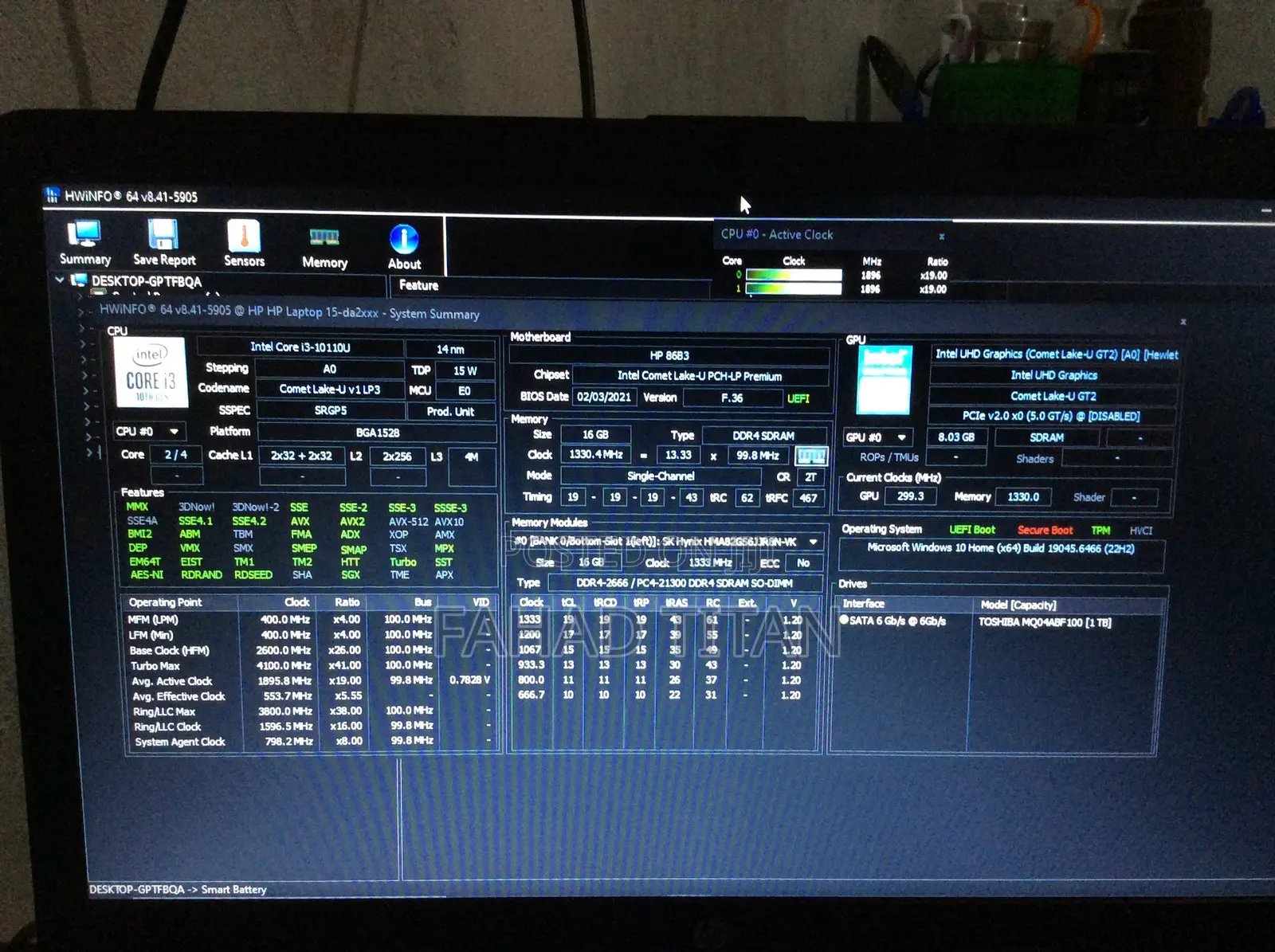 Laptop HP 15 16GB Intel Core i3 HDD 1T
