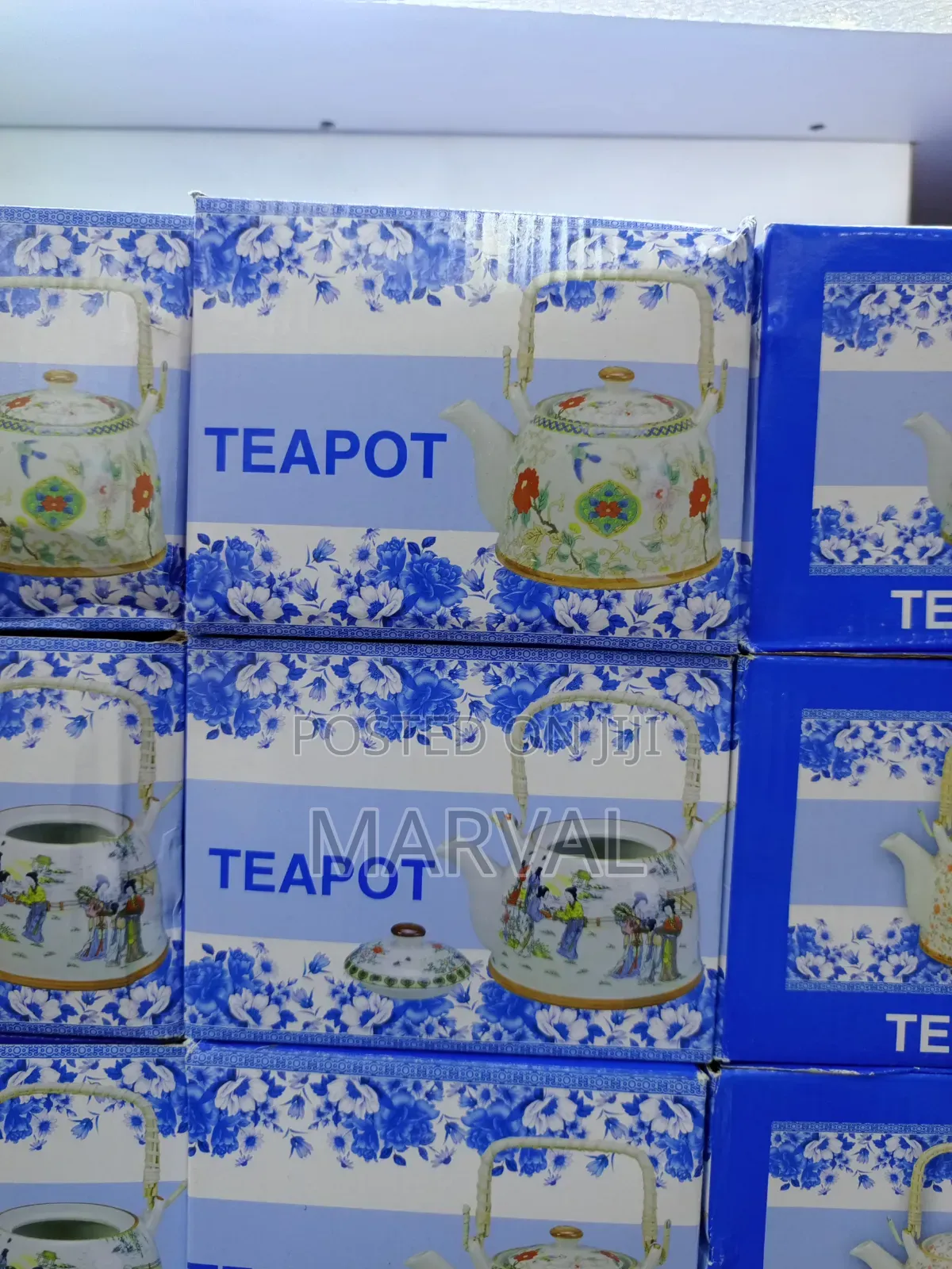 Traditional Porcelain Stovetop Teapot.