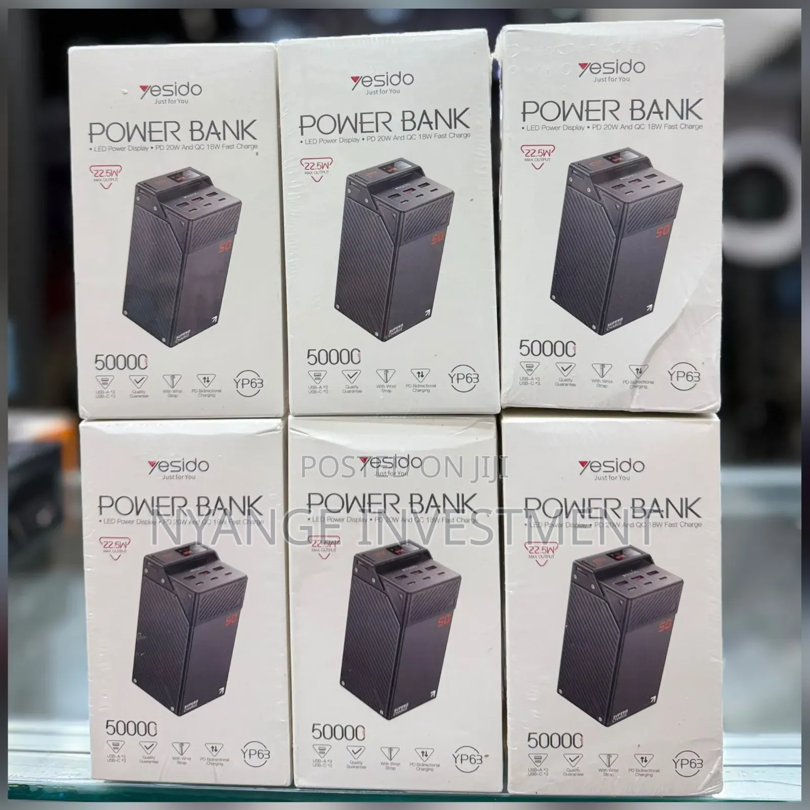 Yesido YP63 Heavy-Duty, High-Capacity 50,000mAh Power Bank .