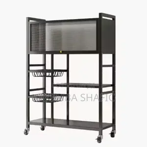 Modern Multi-Tier Kitchen Storage Rack With Rolling Casters
