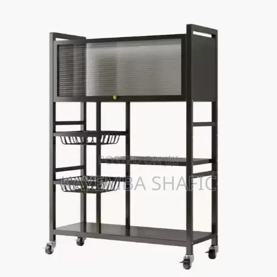 Modern Multi-Tier Kitchen Storage Rack With Rolling Casters