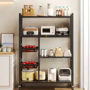 Modern Multi-Tier Kitchen Storage Rack With Rolling Casters