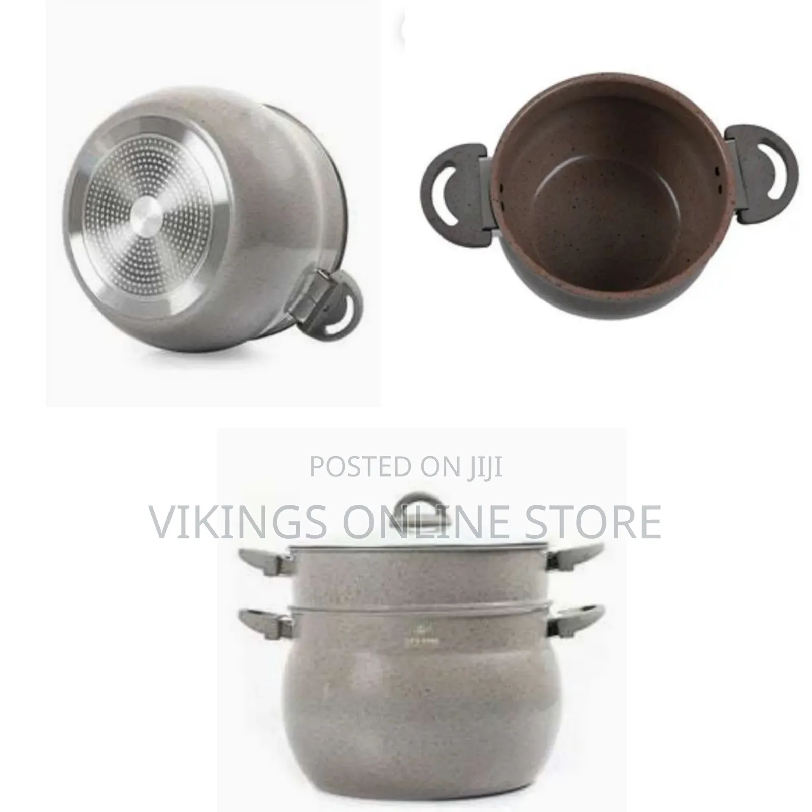 Life Smile 15L, 2 Section Granite Coated Stock Pot Saucepan Steamer