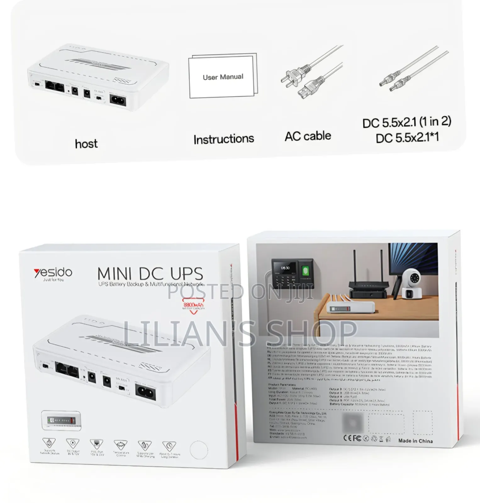 Yesido Mini DC UPS (Model YP74K / YP74E)