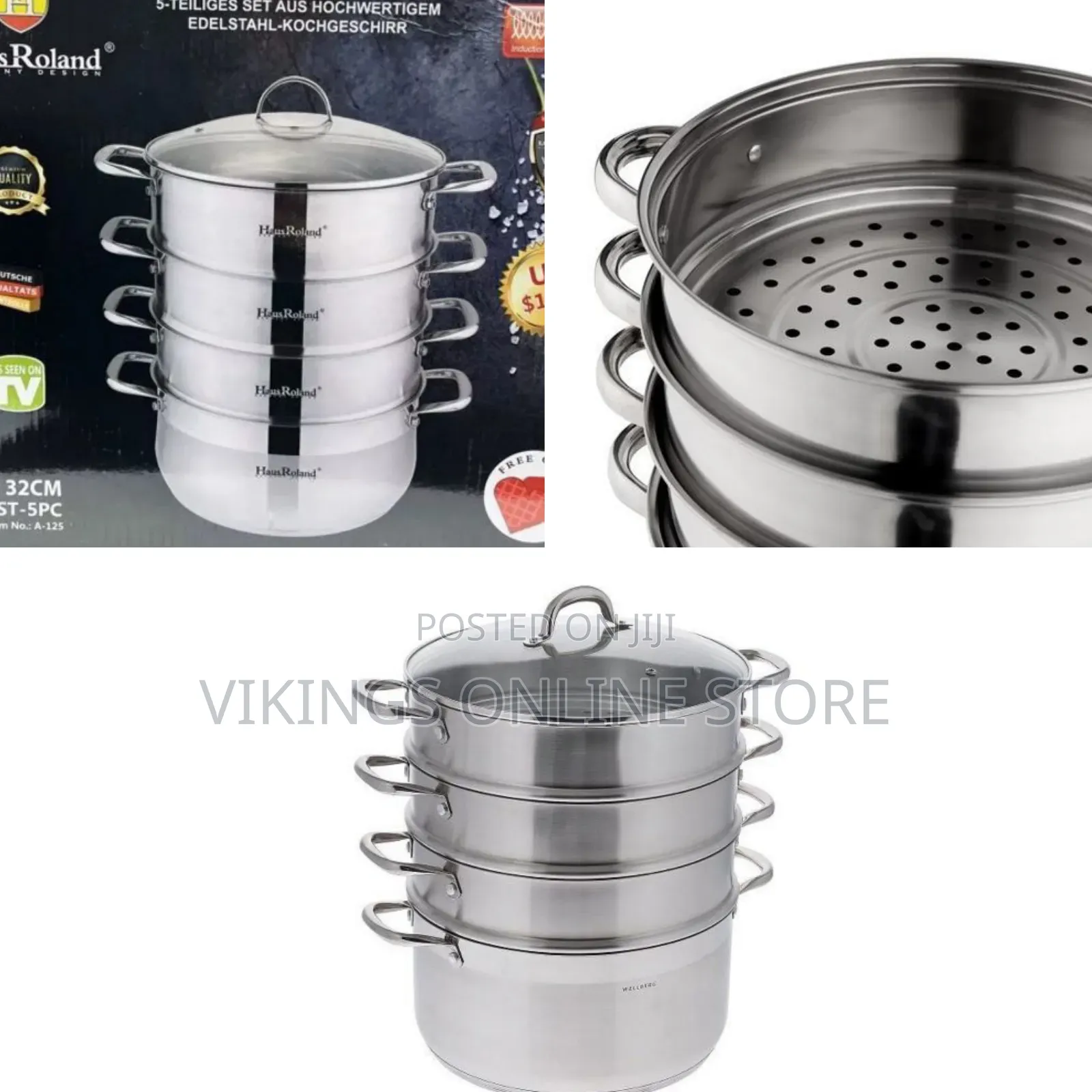 32Cm - 4 Layer Stainless Steel Food Saucepan and Steamer Soup Pot
