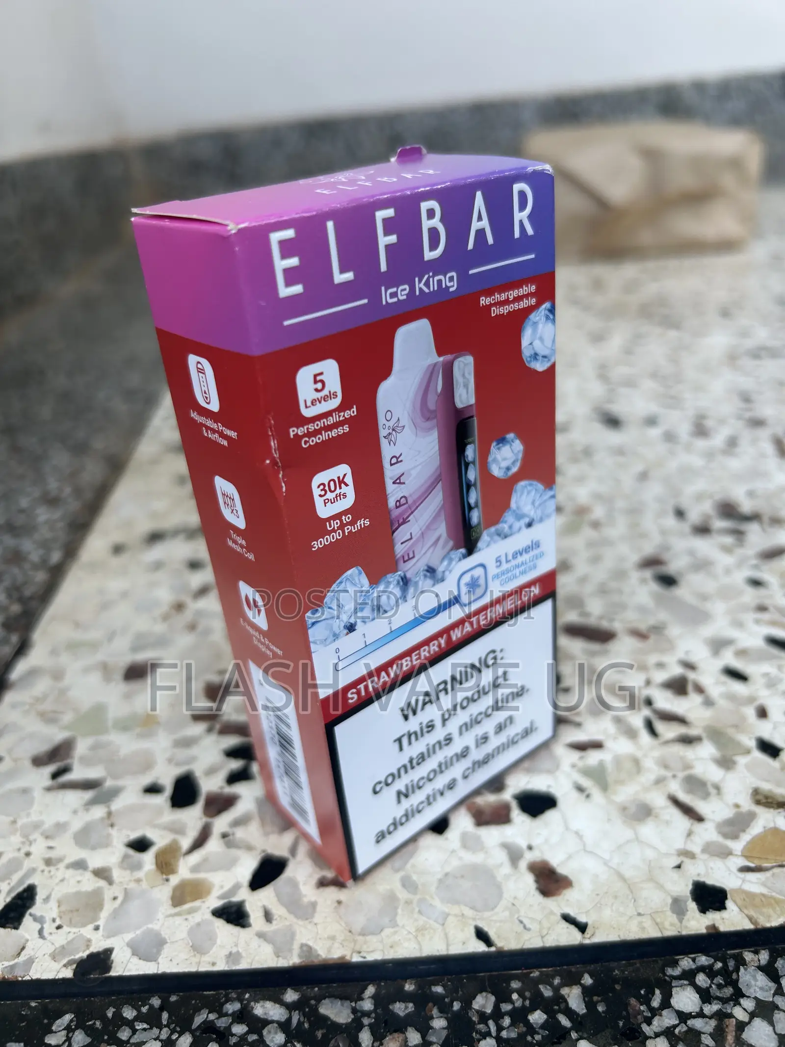 Elfbar King Puffs in Strawberry Ice Flavor