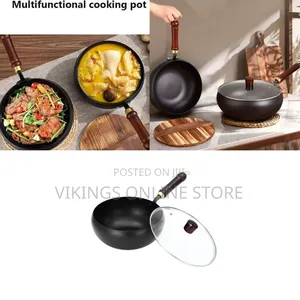 Multifunctional Egg Stir Fry Cast Iron Skillet, Japanese Iron Wok Pan
