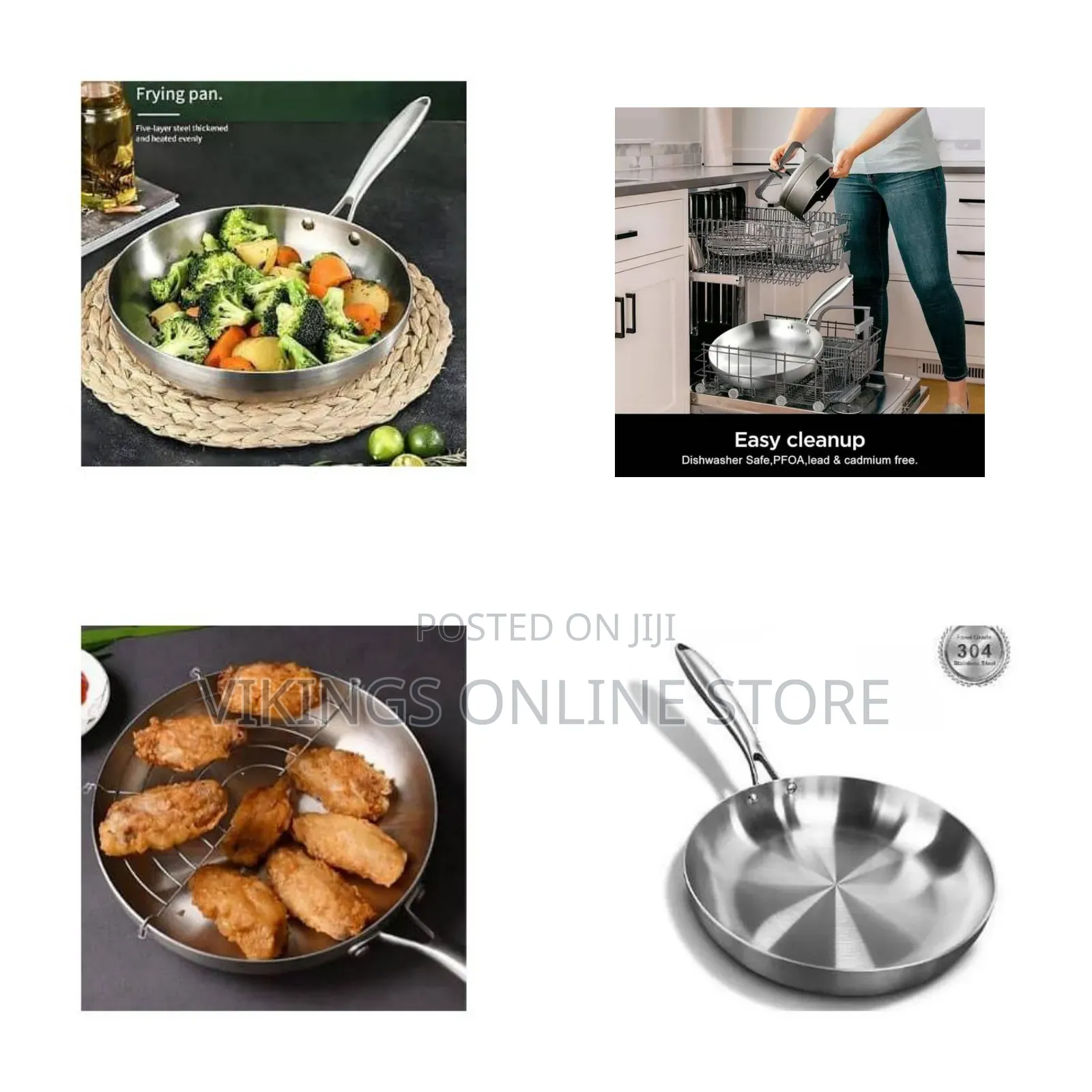26cm Stainless Steel Uncoated Omelette Frying Pan, Frying Pan Skillet