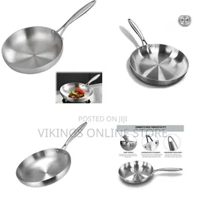 22cm Stainless Steel Uncoated Omelette Frying Pan Skillet