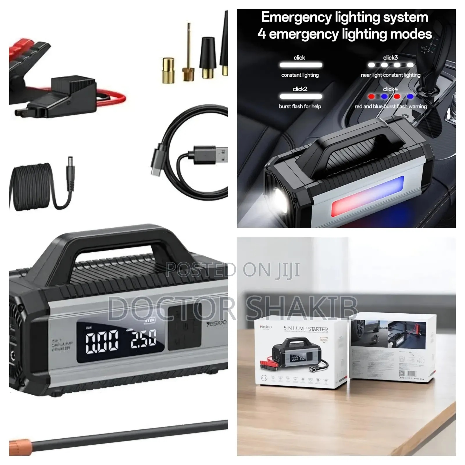YESIDO VC13 5 in 1 Car Jump Starter 150PSI Tire Inflator Pump