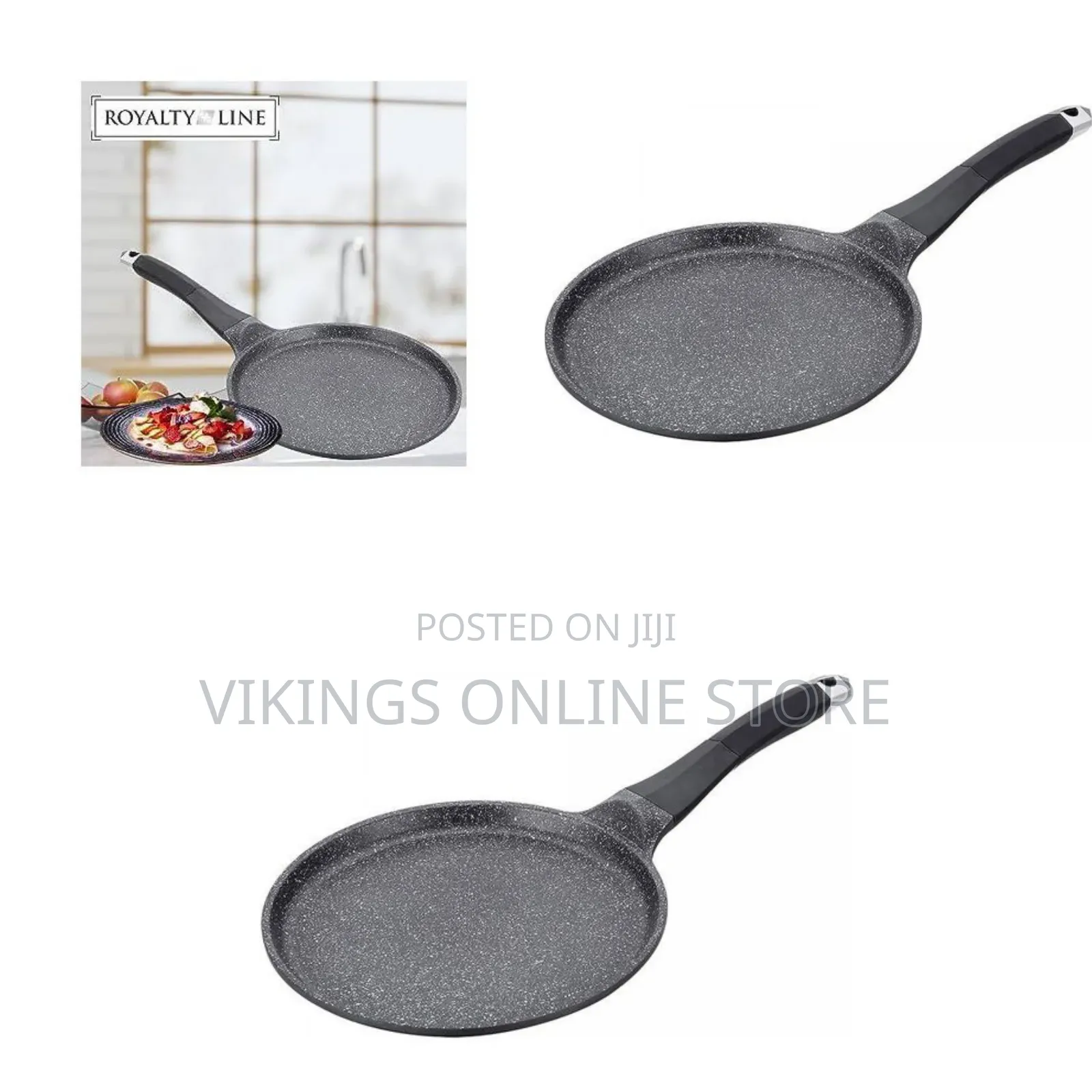 28cm Non Stick Marble Ceramic Coated Chapati Roti Omelets Crepe Frying